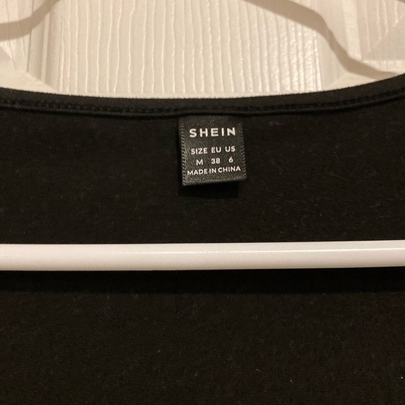 SHEIN Black Fitted Long Sleeve Blouse Sz. Medium - Picture 3 of 5